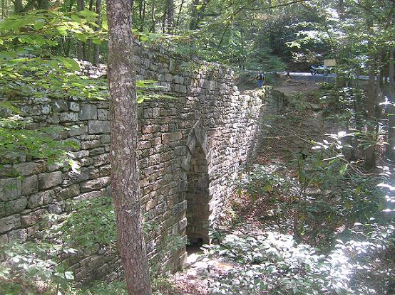 [A picture of Poinsett bridge with Vicki at the top and my Ducati ST2 on the road above the bridge.]